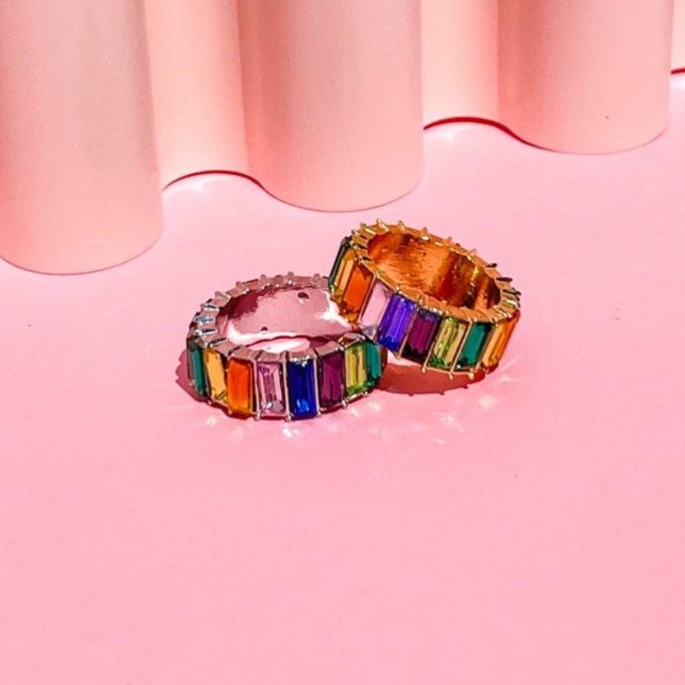 Mure + Grand NYC Rainbow Baguette Ring - Picture 2 of 7